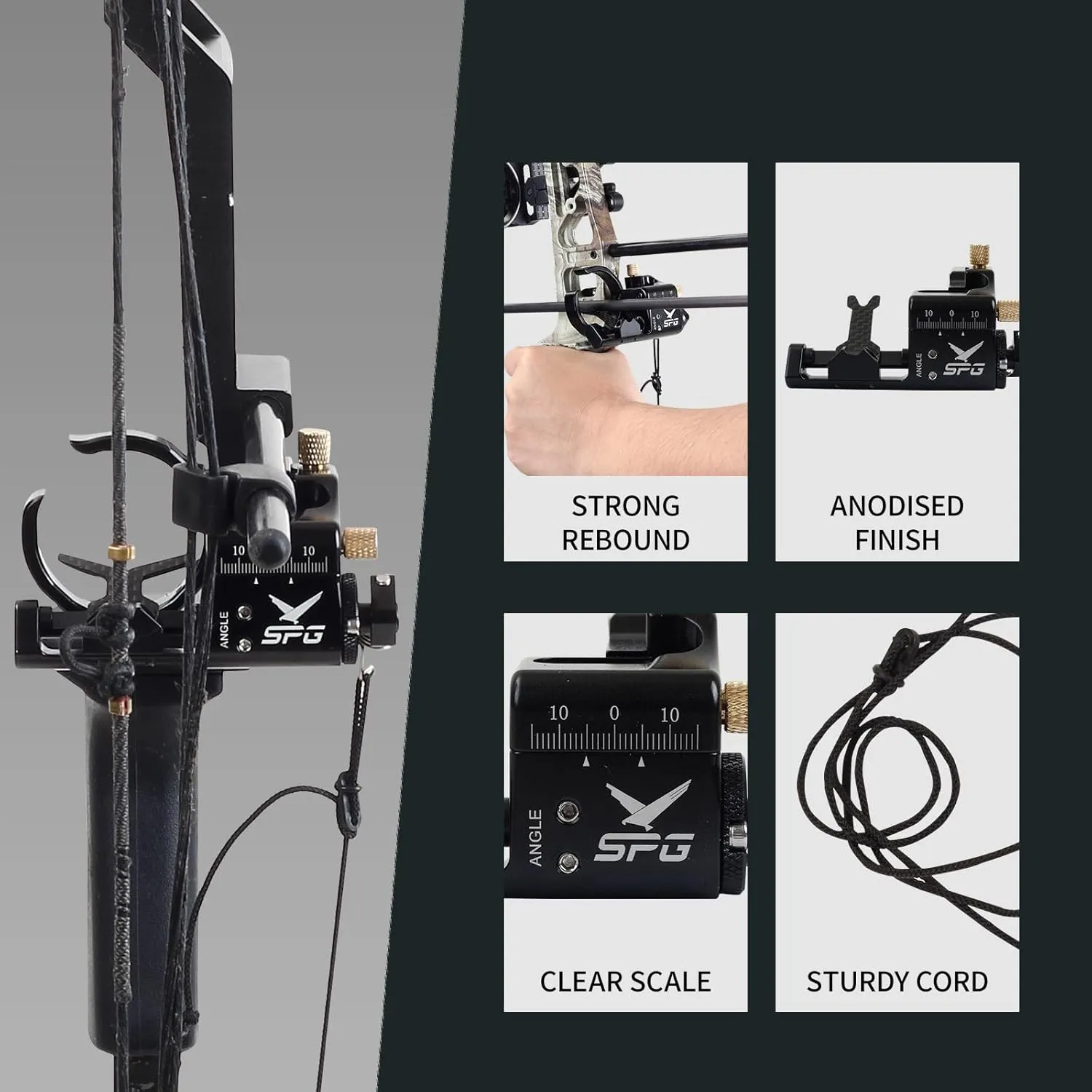SPG Archery Drop Away Arrow Rest for Compound Bows Cable Driven Bow Rest Windage and Elevation Adjustable for Right Hand Hunting Shooting (SP924 Rest)