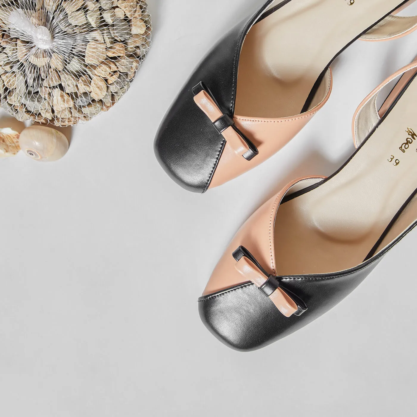 Squared Toe Mule - Pink