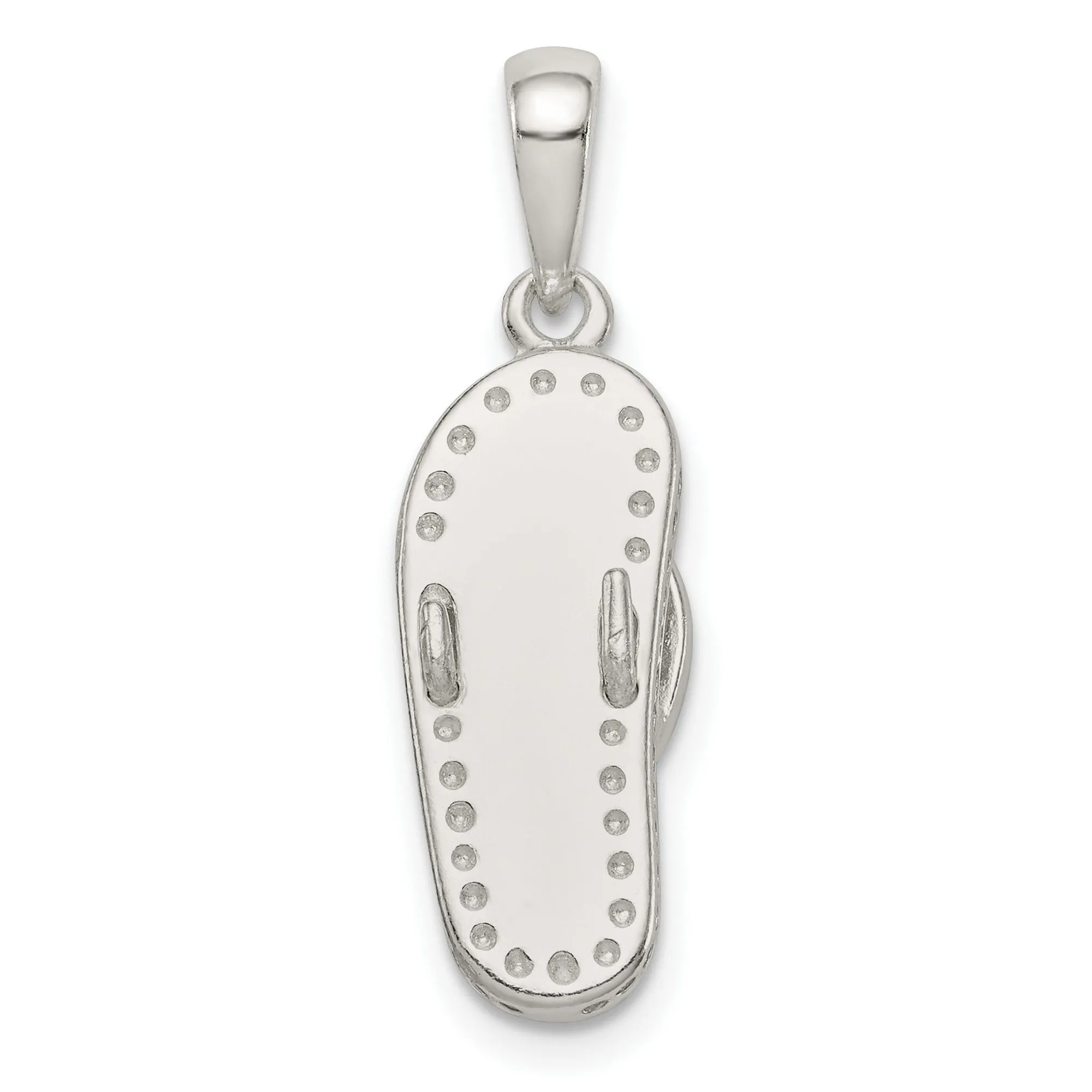 Stellux Multi-Color Crystal White Flip Flop Charm Pendant in Real 925 Sterling Silver