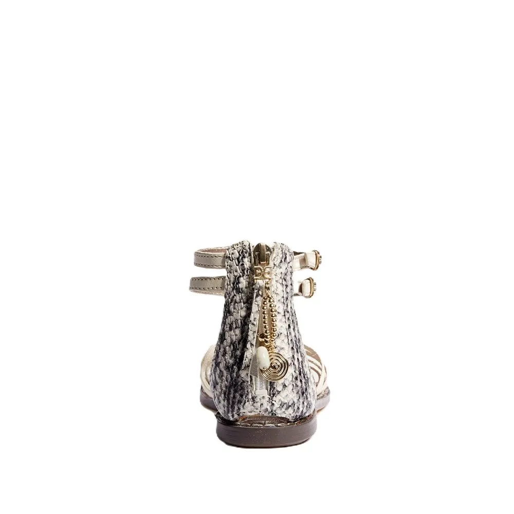 Strap Casual Sam Open Hassle-free delivery Ankle Toe Ivory Sandals Geralyn Edelman Spring deal Fsahion Snake Leather