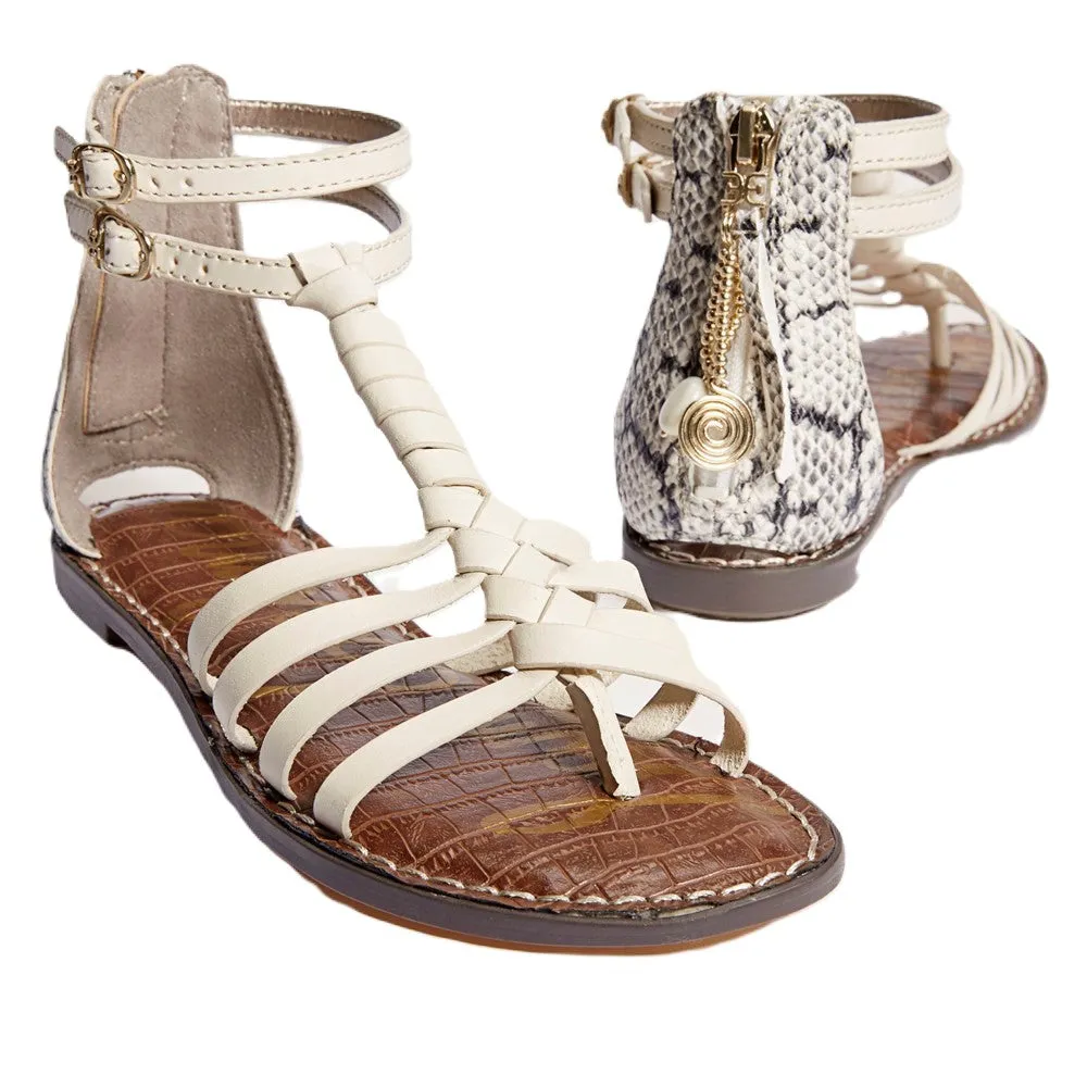 Strap Casual Sam Open Hassle-free delivery Ankle Toe Ivory Sandals Geralyn Edelman Spring deal Fsahion Snake Leather