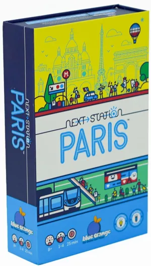 Tabletop Strategy Game, Fun Flip and Write Train Route-Building, Kids Teens Adults Family Couples Solo Play Game Nights, 1-4 Players, Ages 8 , Next Station Paris by Blue Orange Games