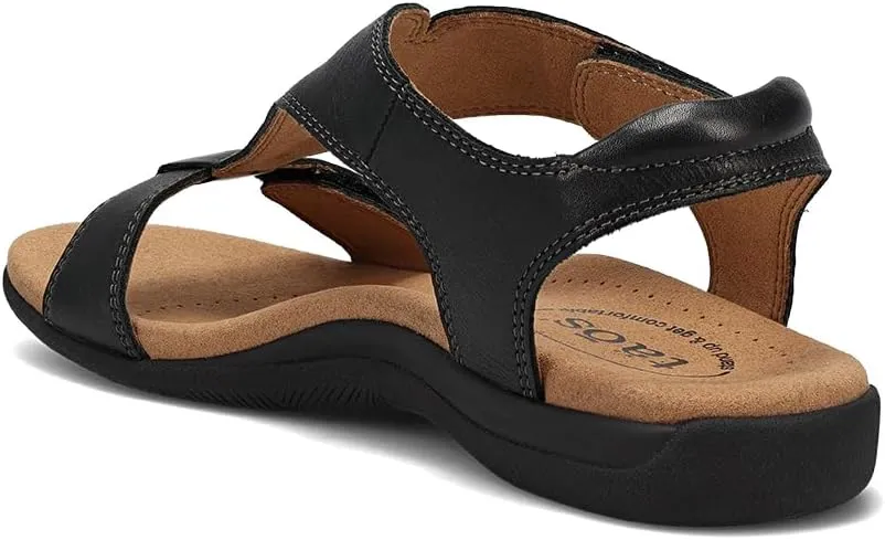 Taos The Show Premium Leather Women's Sandal - Experience Everyday Style, Comfort, Arch Support, Cooling Gel Padding and an Adjustable Fit for Exceptional Walking Comfort