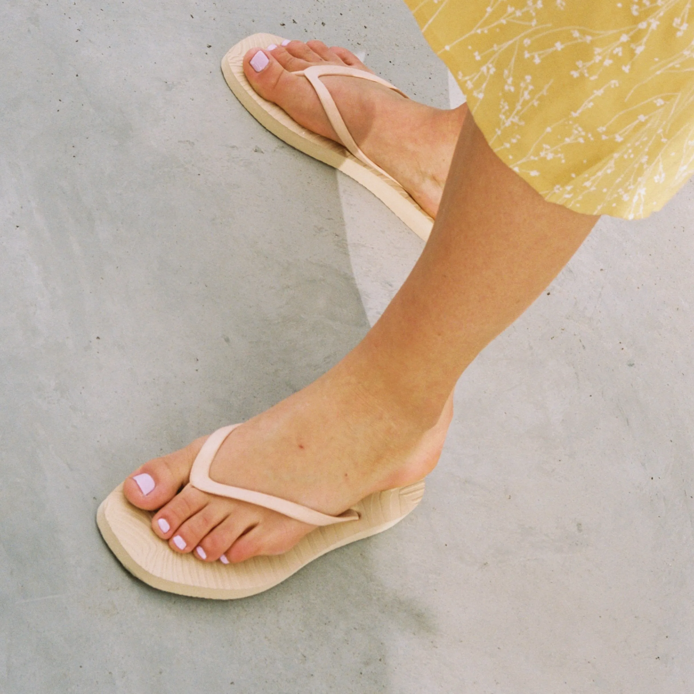 Tapered Beige Flip Flop