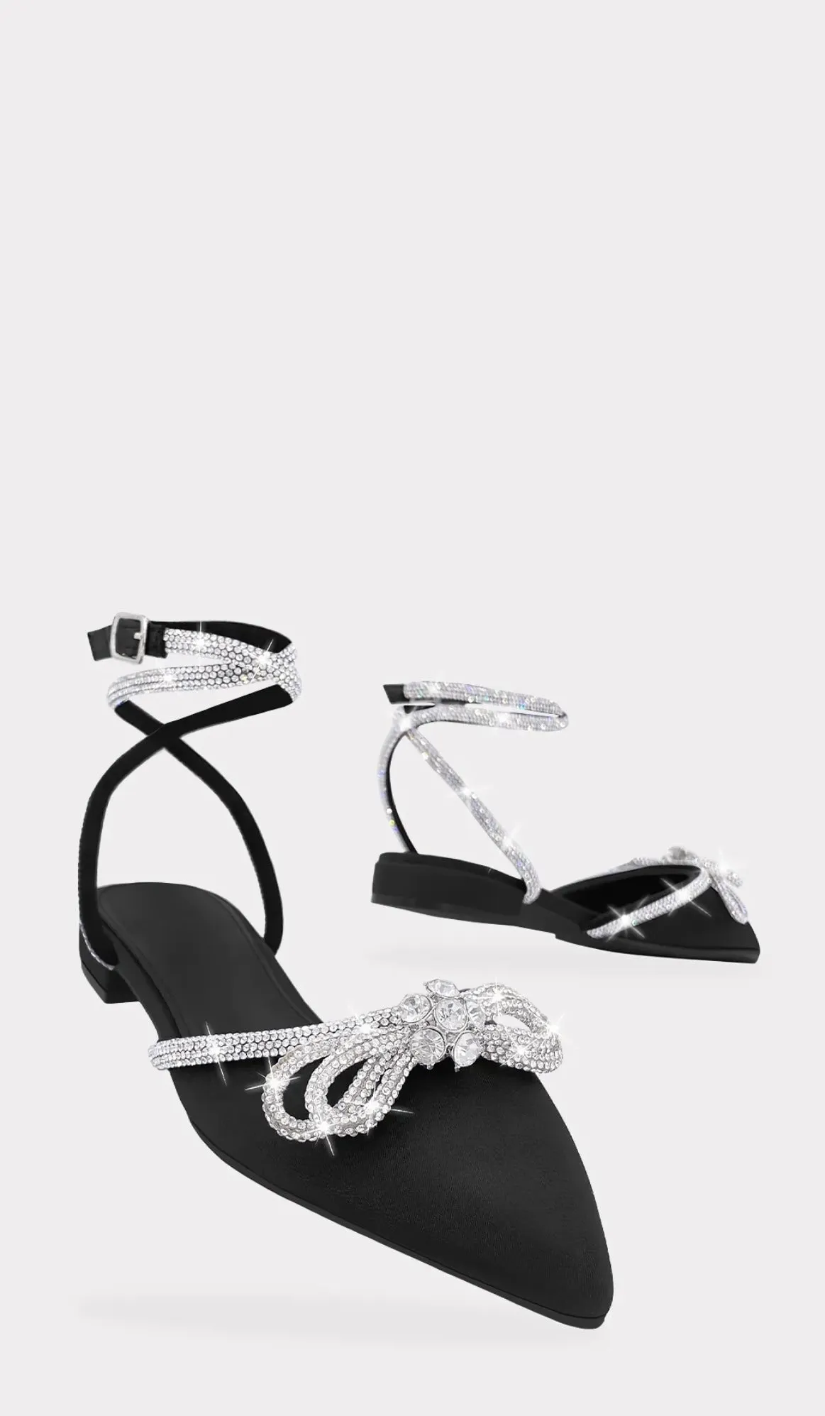 Tessa Pointed Toe Flat - Black