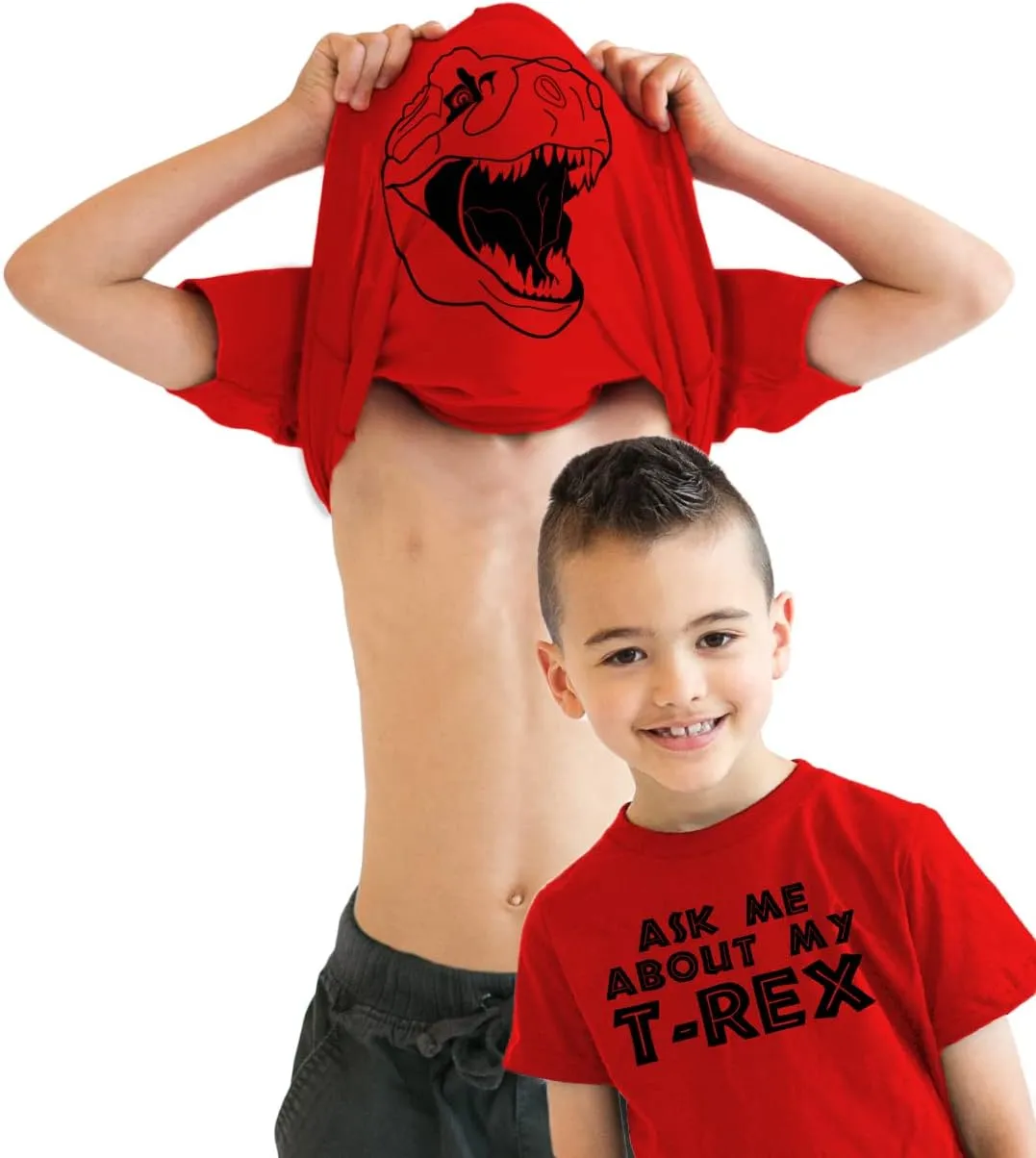 Toddler Ask Me About My Trex T Shirt Funny Cool Dinosaur Flip Humor Tee for Kids
