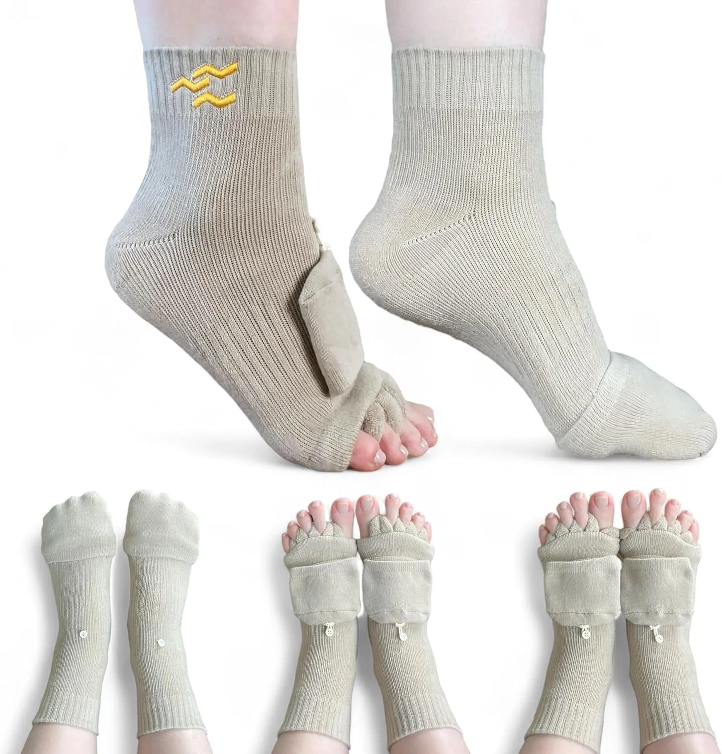 Toe Separator Socks for Women and Men Foot Alignment Bunion Relief Overlapping Toes Yoga Massage Socks