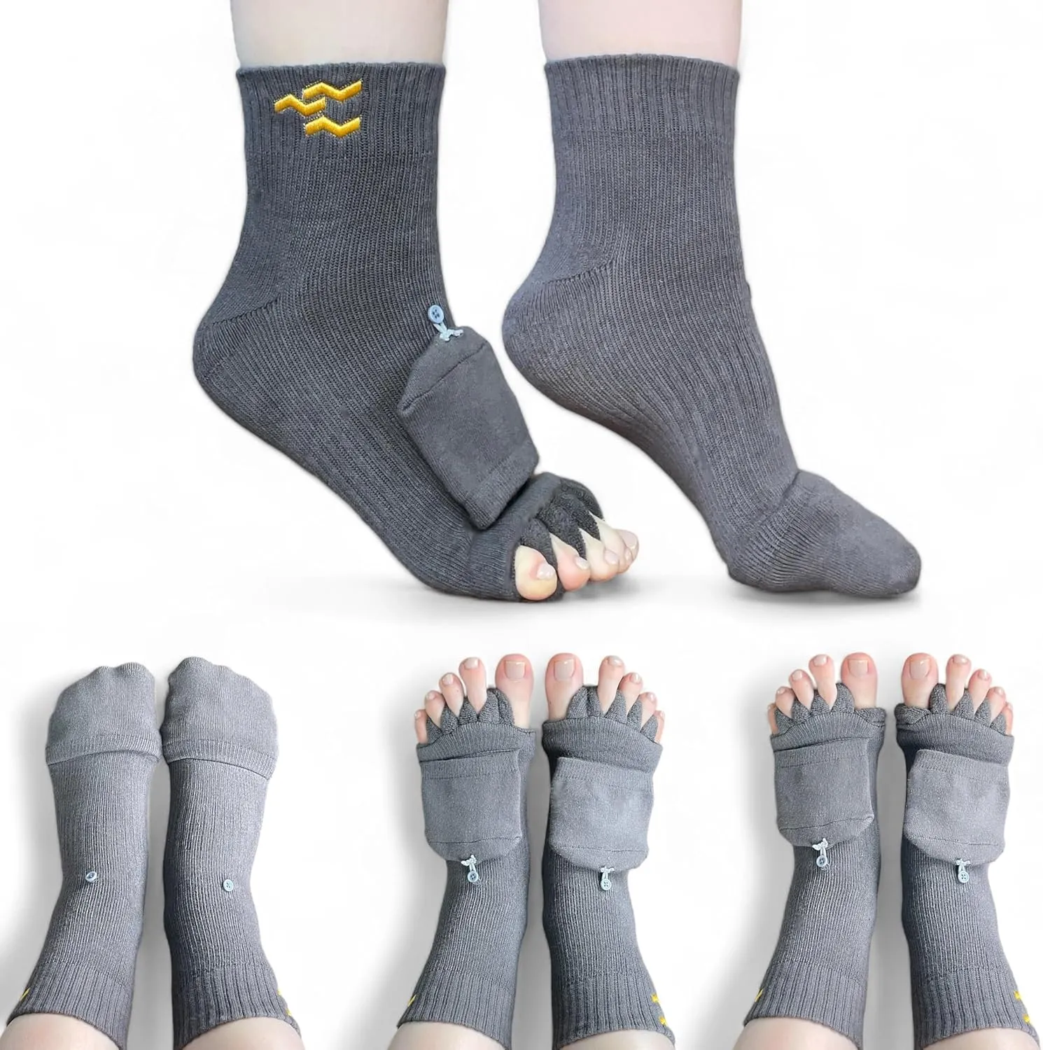 Toe Separator Socks for Women and Men Foot Alignment Bunion Relief Overlapping Toes Yoga Massage Socks