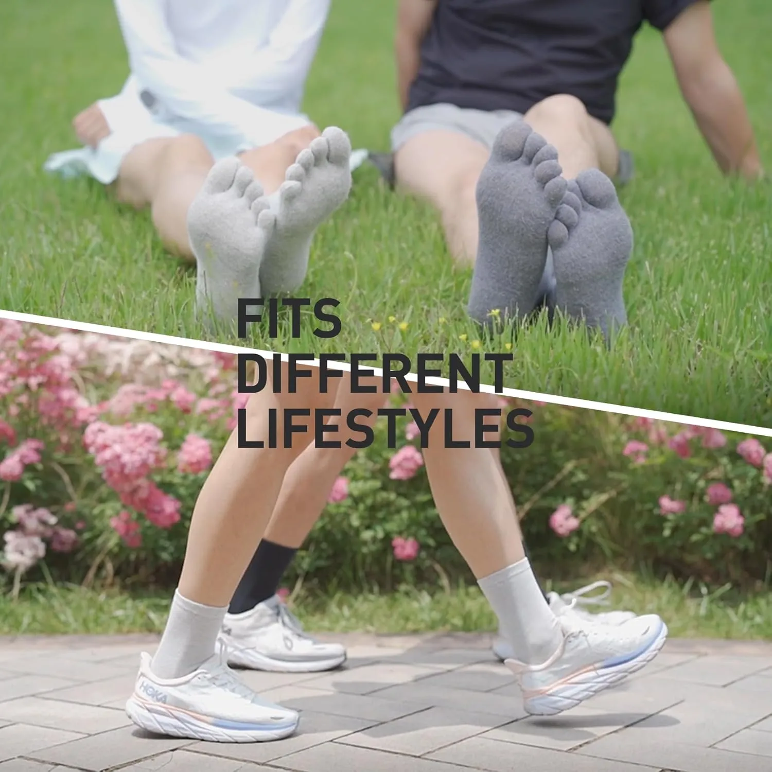 Toe Socks Liner Crew Socks for Men Women Cool-max Running Socks 3 Pairs Five Finger Socks