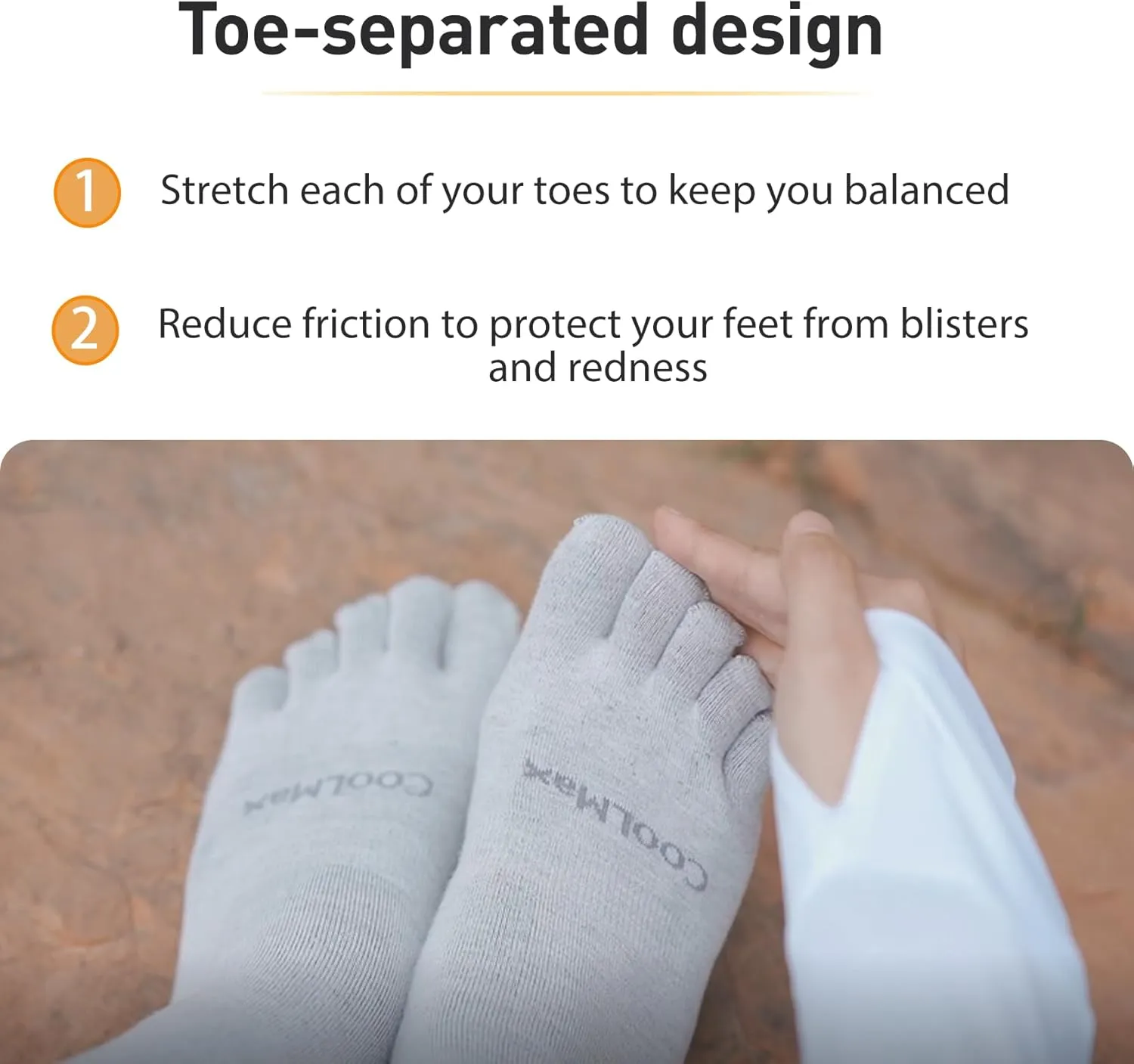 Toe Socks Liner Crew Socks for Men Women Cool-max Running Socks 3 Pairs Five Finger Socks