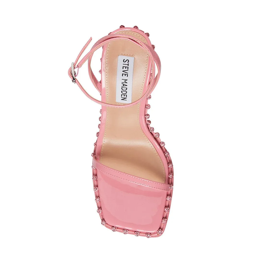 Top pick Open Ankle Strap Steve Toe Heeled Rhinestone Zelle All-inclusive Fashion Sandals Madden Pink