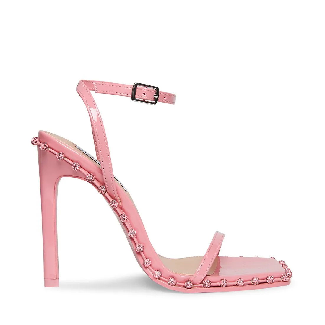 Top pick Open Ankle Strap Steve Toe Heeled Rhinestone Zelle All-inclusive Fashion Sandals Madden Pink