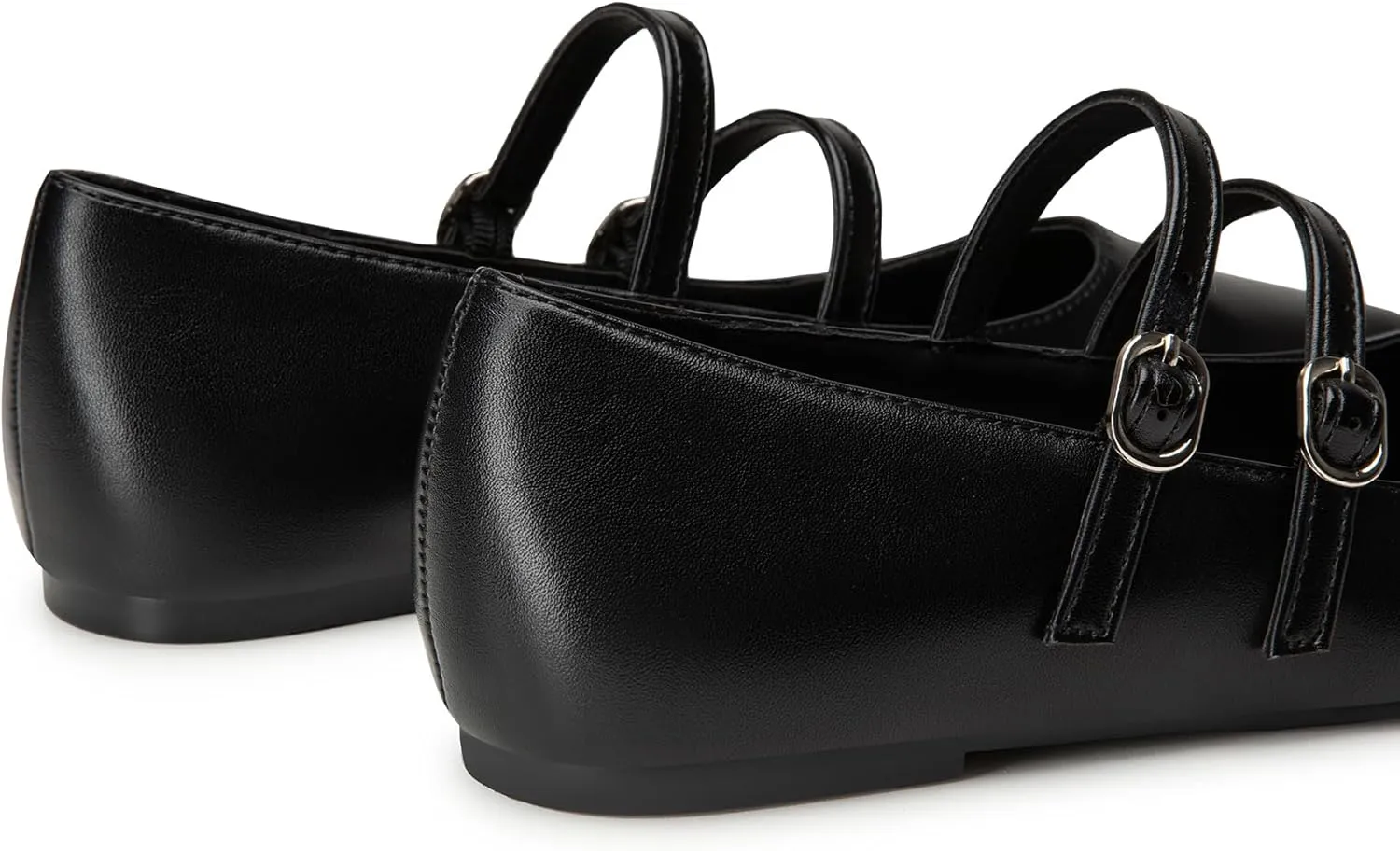 Trary Flats for Women Closed Pointed Toe Mary Jane Shoes Women Comfortable Slip on Ballet Flats Dressy Shoes Adjustable Strap PU Leather Mary Janes Loafers