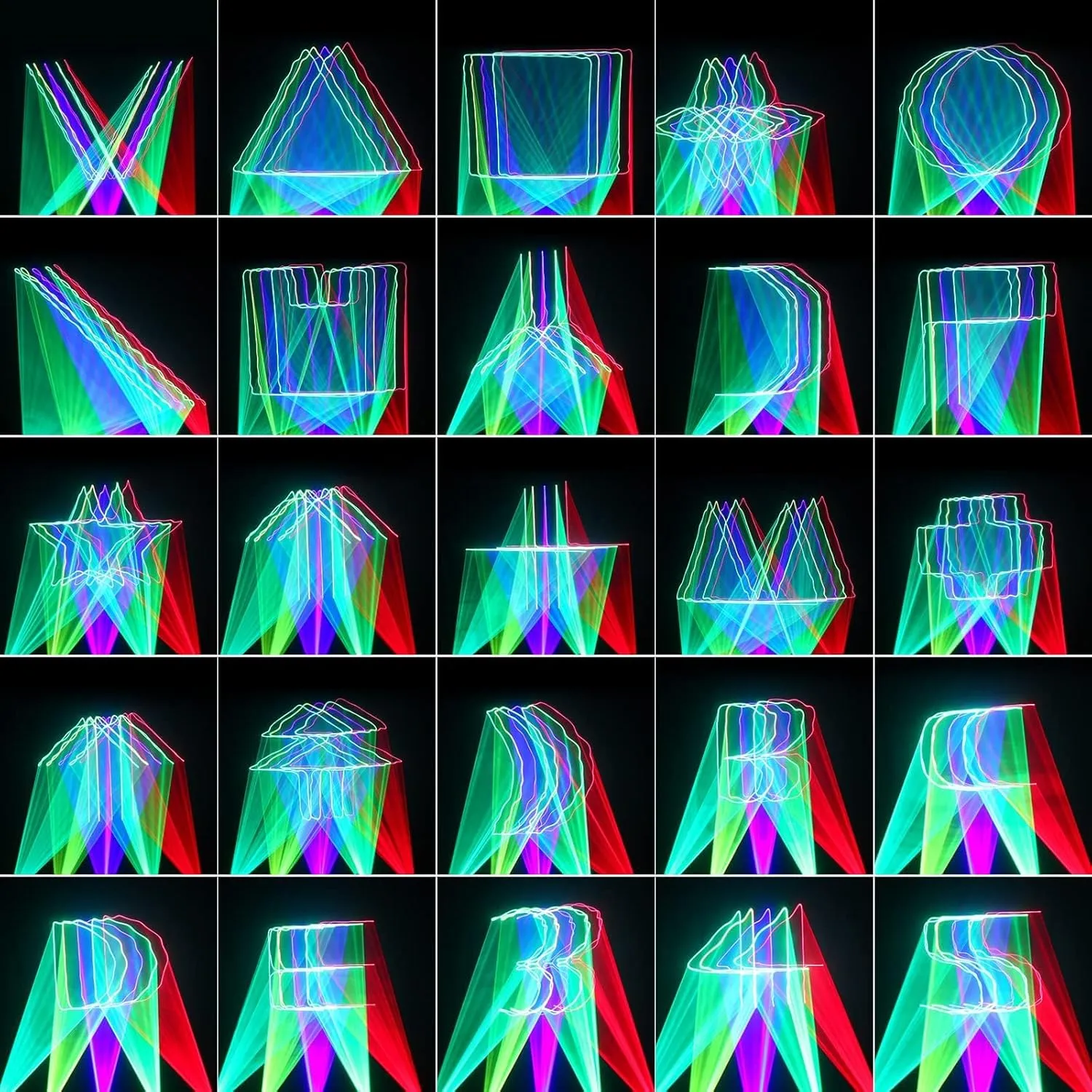 U`King Stage Laser Light,5 Beam Effect Sound Activated DJ Party Lights RGBYC LED Projector Party Lights Music Light with Remote Control DMX for Dancing Birthday Bar Pub Stage Lighting(4PCS)