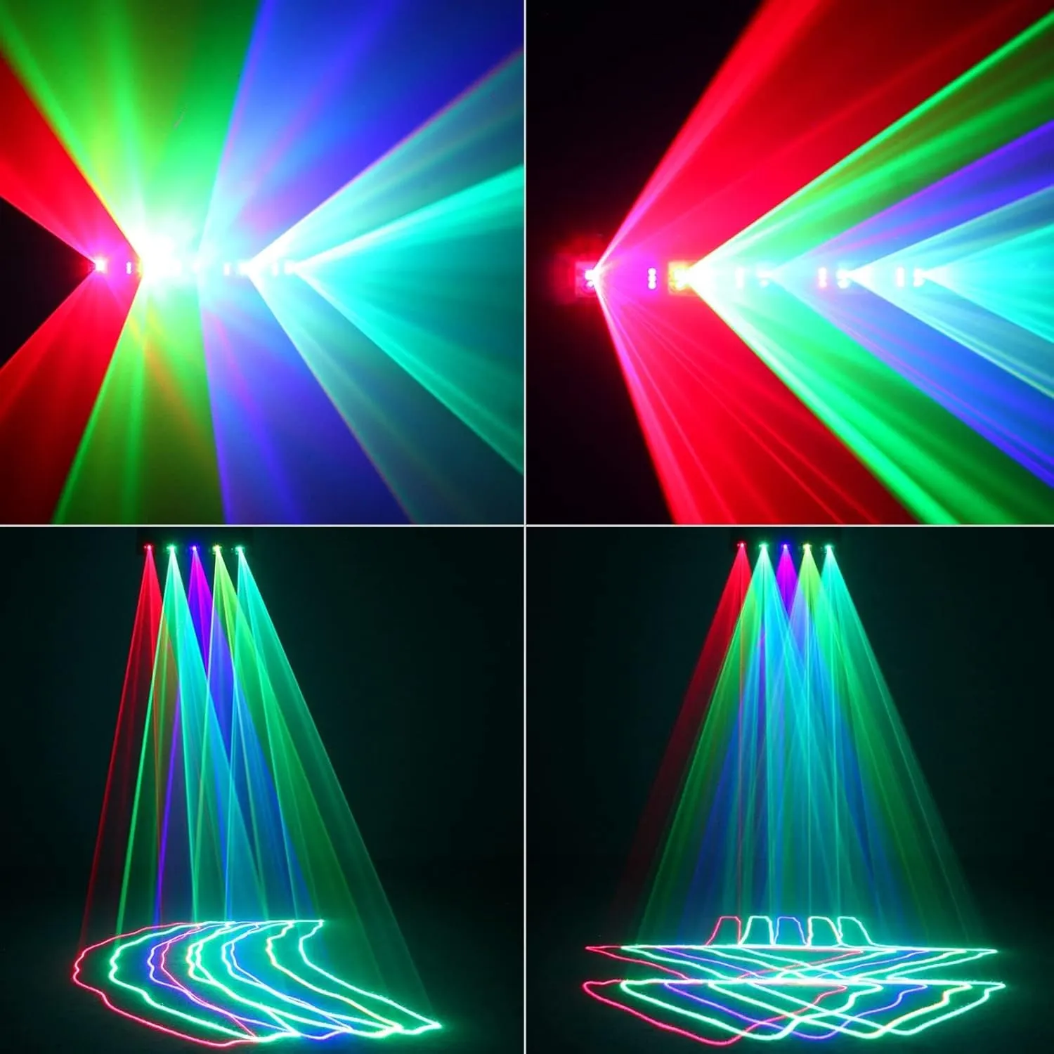 U`King Stage Laser Light,5 Beam Effect Sound Activated DJ Party Lights RGBYC LED Projector Party Lights Music Light with Remote Control DMX for Dancing Birthday Bar Pub Stage Lighting(4PCS)