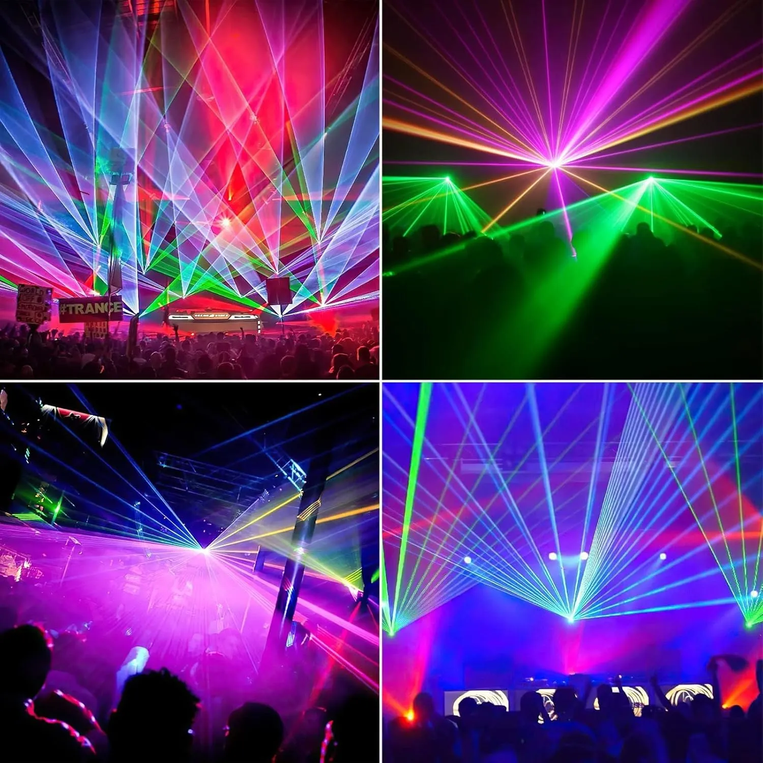 U`King Stage Laser Light,5 Beam Effect Sound Activated DJ Party Lights RGBYC LED Projector Party Lights Music Light with Remote Control DMX for Dancing Birthday Bar Pub Stage Lighting(4PCS)