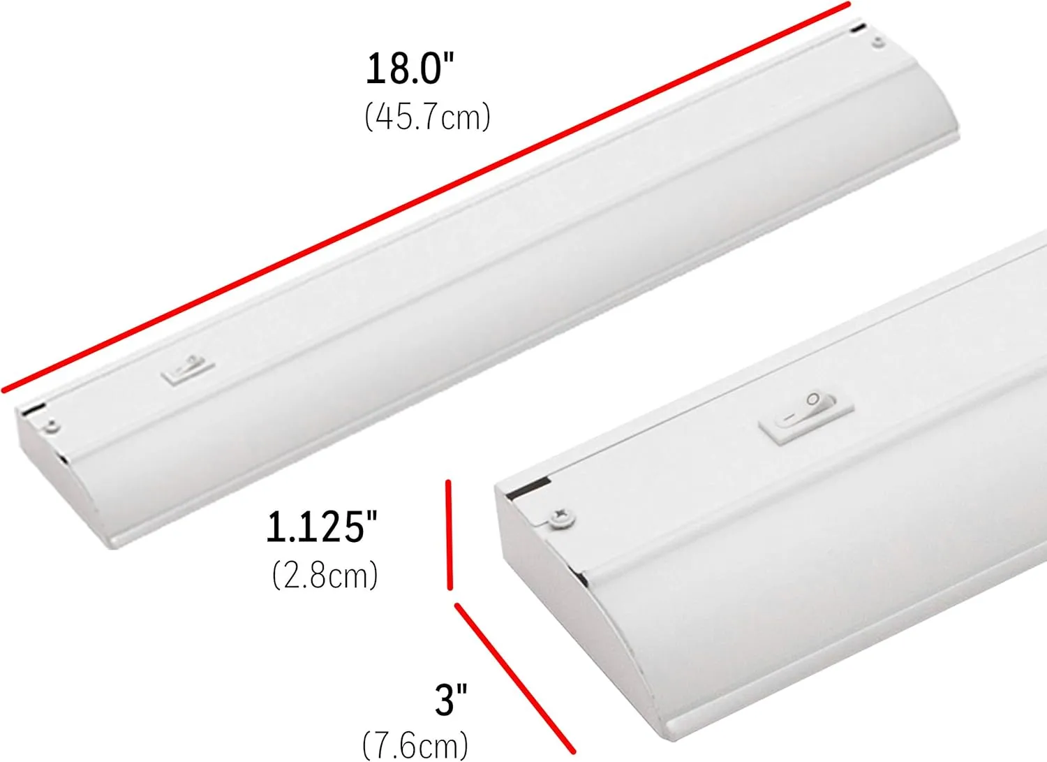 UltraPro 18 inch Hardwired Under Cabinet Lights, On/Off Only, 2700K Warm White, Under Cabinet Lighting, Under Counter Lights for Kitchen 44110