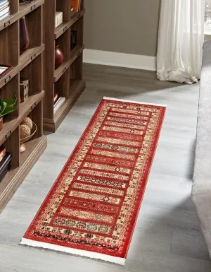 Unique Loom Fars Collection Area Rug - Pasadena (2' 7" x 10' Runner, Rust Red/ Black)