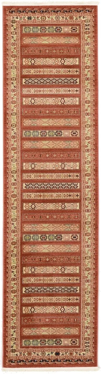 Unique Loom Fars Collection Area Rug - Pasadena (2' 7" x 10' Runner, Rust Red/ Black)
