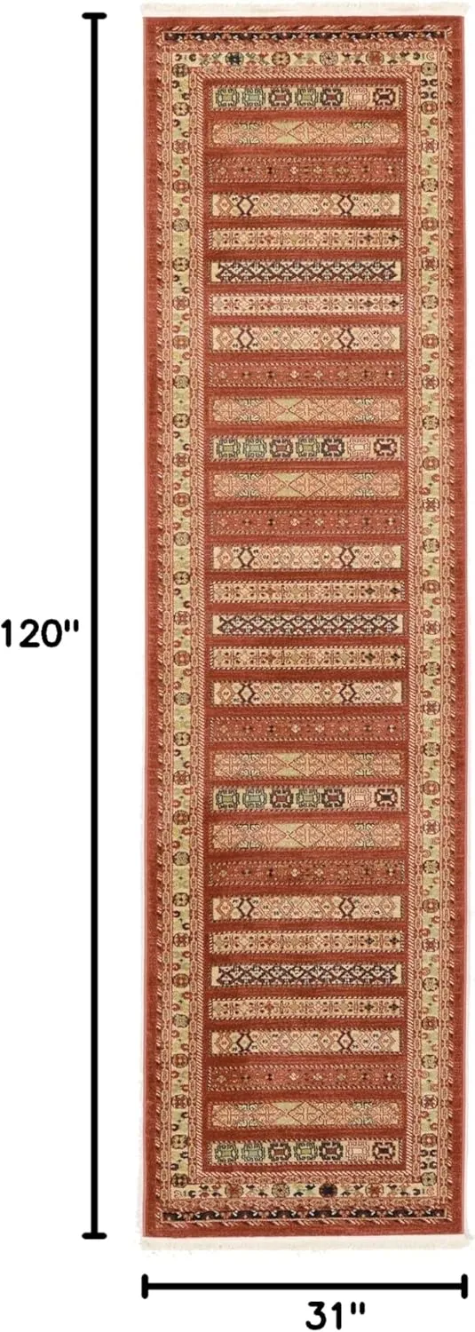 Unique Loom Fars Collection Area Rug - Pasadena (2' 7" x 10' Runner, Rust Red/ Black)