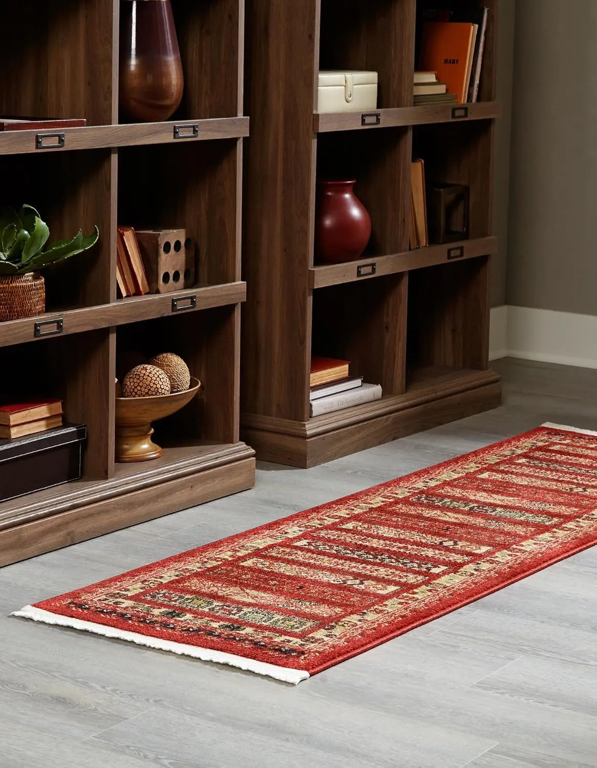 Unique Loom Fars Collection Area Rug - Pasadena (2' 7" x 10' Runner, Rust Red/ Black)