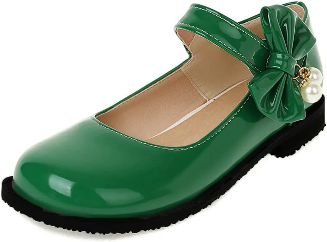UniqueStride Womens Ballet Mary Janes Flats Patent Leather Platform Low Heels Pumps Round Toe Buckle Strap Cute Shoes