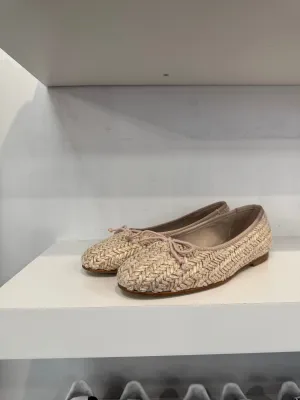 Valencia Pink Raﬃa Ballet Flat