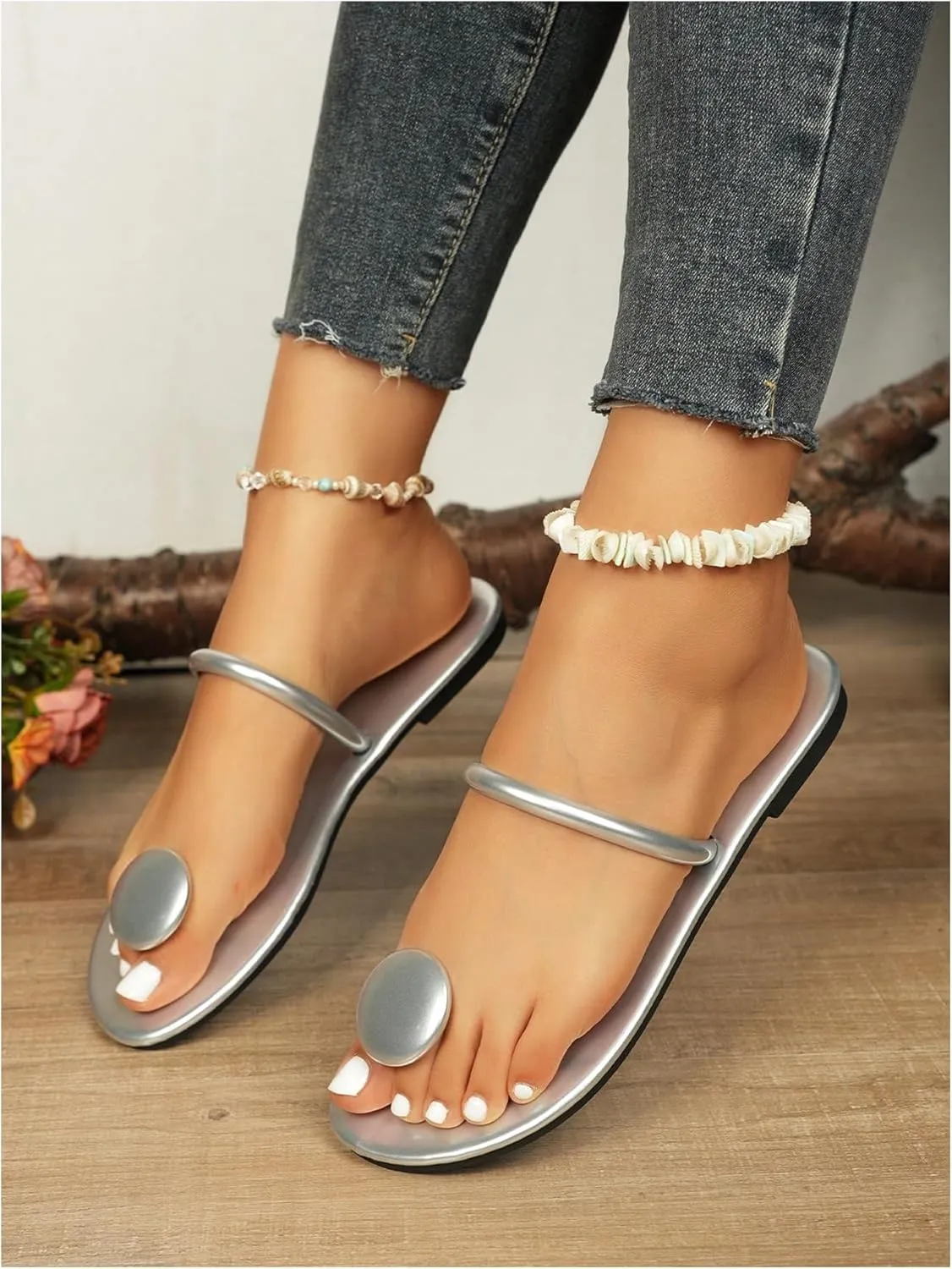 Verdusa Women's Dressy Flat Sandals Flip Flop Casual Summer Thong Beach Sandal