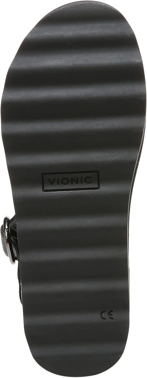 Vionic Women's Pheonix Reyna Slide Adusjtable Strap Sandal - Ladies Fashion Platform Sandals with Concealed Orthotic Arch Support, Sizes 5-11 Medium Fit