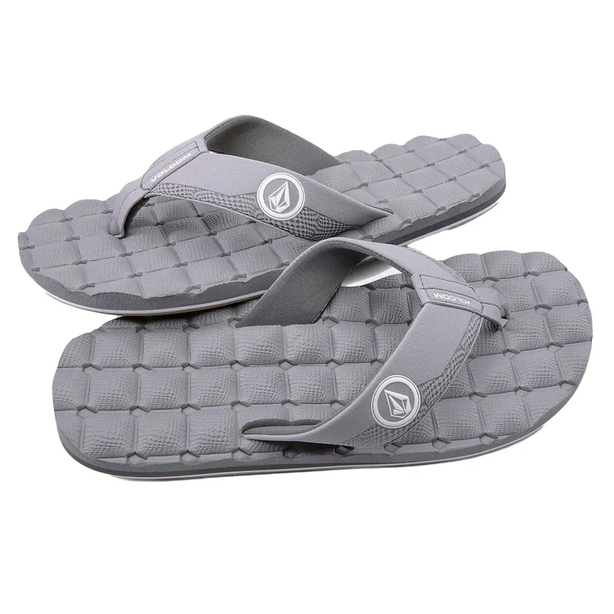 Volcom Men's Recliner Light Grey Flip Flop Sandals (LGR)