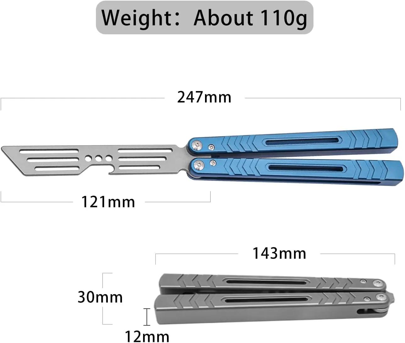 WARHERO Aluminium Alloy Handle Practice Tools Stainless Steel Head Integrated Forging Bushing System (Blue)