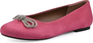 WHITE MOUNTAIN Women's Sashimi Rhinestone Double Bow Ballet Flat