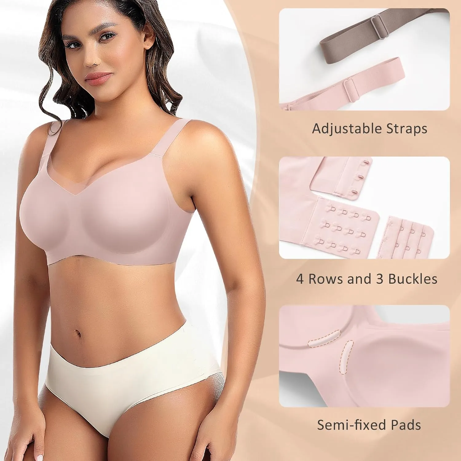 Wireless Bras for Women Mesh Crossover Bras Seamless Full Coverage No Underwire Comfortable Supportive Everyday Bra