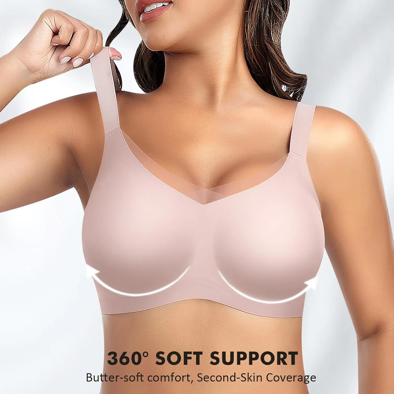 Wireless Bras for Women Mesh Crossover Bras Seamless Full Coverage No Underwire Comfortable Supportive Everyday Bra