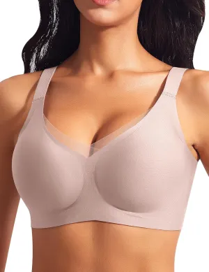 Wireless Bras for Women Mesh Crossover Bras Seamless Full Coverage No Underwire Comfortable Supportive Everyday Bra