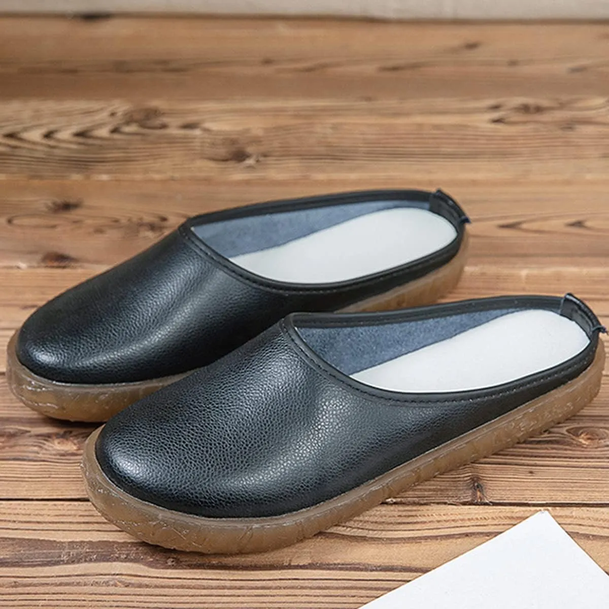 Women's Casual Flats Soft Comfort Moccasins Simple Slippers Closed Toe Outdoor Non-Slip Flip Flop