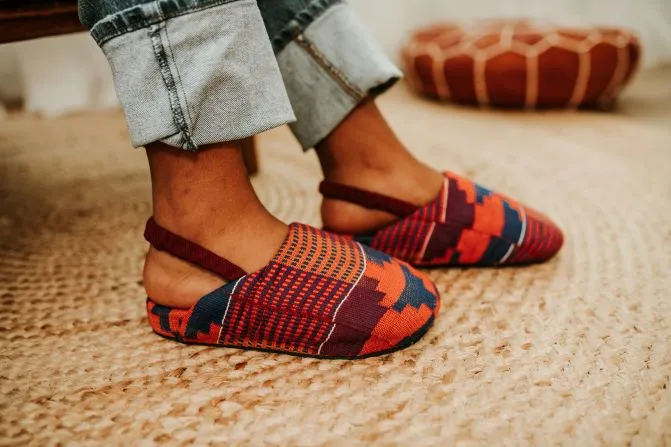 Women's | Handwoven Maakye Kente Handwoven Mule With Arch Support