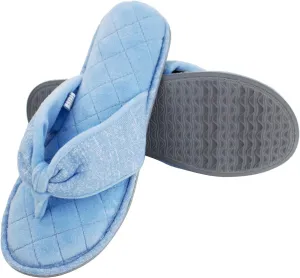 Women's House Slippers Memory Foam Cozy Spa Thong Flip Flops Indoor Slippers Assorted Colors Grey Velvet Lining Lightweight Open Toe Soft Room Sandals