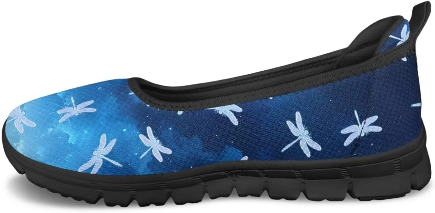 Women's Slip-On Walking Shoes Stylish Floral Casual Loafers Lightweight Comfortable Travel Footwear SizeUS 6-11 Black Sole