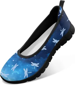 Women's Slip-On Walking Shoes Stylish Floral Casual Loafers Lightweight Comfortable Travel Footwear SizeUS 6-11 Black Sole