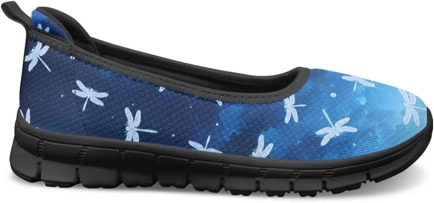 Women's Slip-On Walking Shoes Stylish Floral Casual Loafers Lightweight Comfortable Travel Footwear SizeUS 6-11 Black Sole
