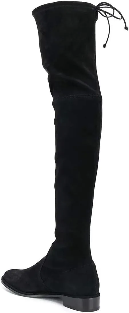 YDN Women Classic Thigh High Closed Round Toe Boots Trendy Low Chunky Heels Over The Knee Party Dress Pumps Suede Shoes