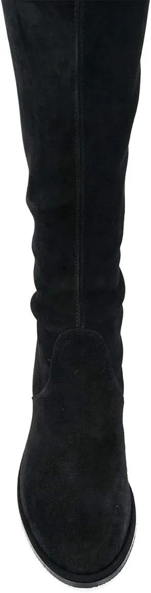 YDN Women Classic Thigh High Closed Round Toe Boots Trendy Low Chunky Heels Over The Knee Party Dress Pumps Suede Shoes