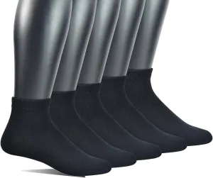 Yomandamor Men's 5 Pairs Non-binding Flat-Knit Ankle Diabetic/Dress Socks with Seamless Toe(Big and tall available)