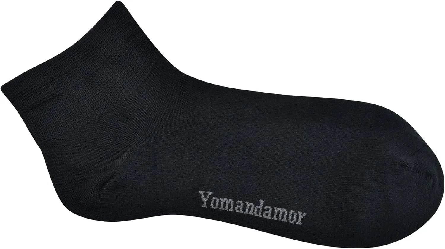 Yomandamor Men's 5 Pairs Non-binding Flat-Knit Ankle Diabetic/Dress Socks with Seamless Toe(Big and tall available)