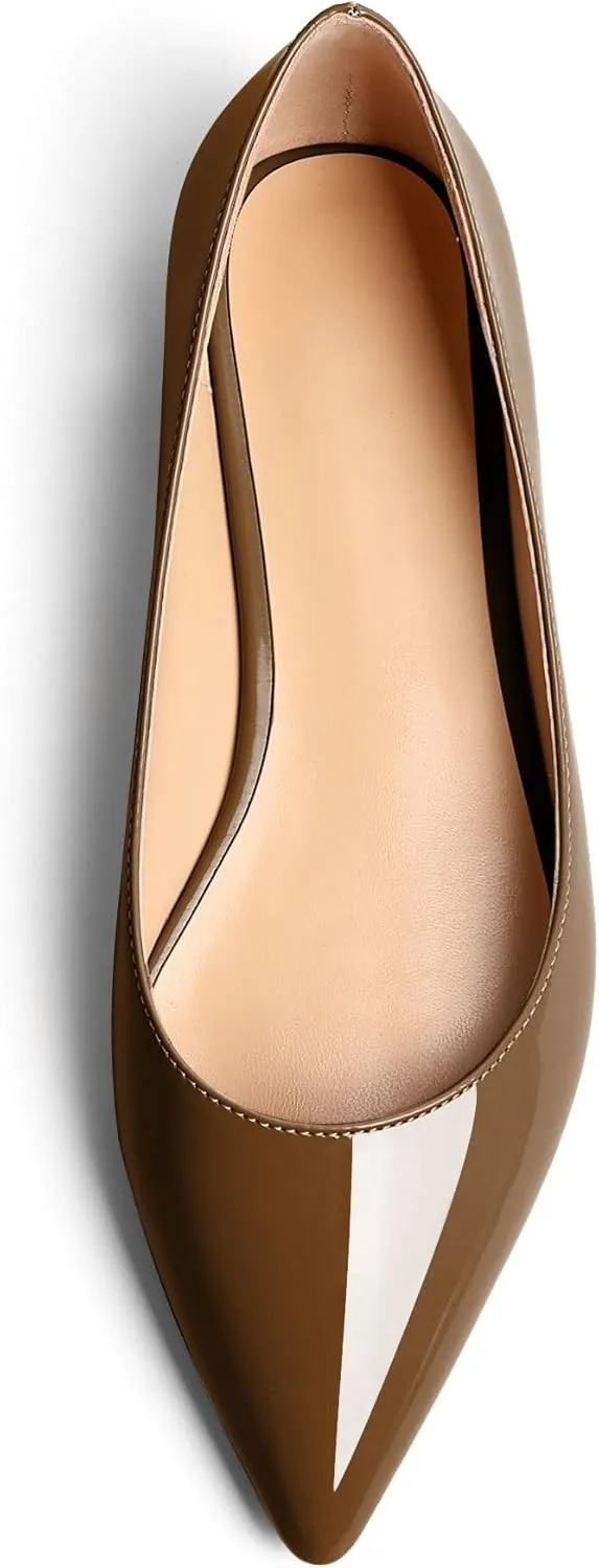 Zamikoo Flats Shoes Women, Pointed Toe Slip On Loafer Flats Shoes Pumps for Office Casual Dressy Comfortable