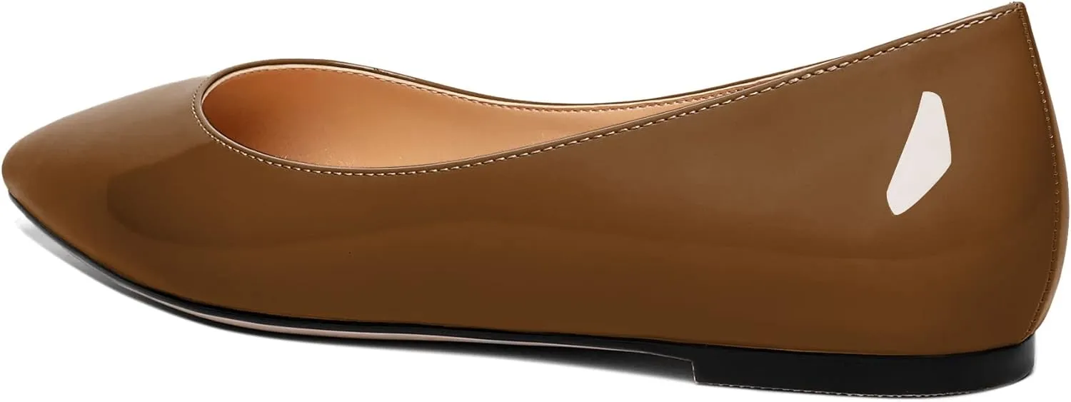 Zamikoo Flats Shoes Women, Pointed Toe Slip On Loafer Flats Shoes Pumps for Office Casual Dressy Comfortable