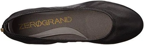 Zerogrand Stagedoor Stud Ballet Flat Black 65 B Us